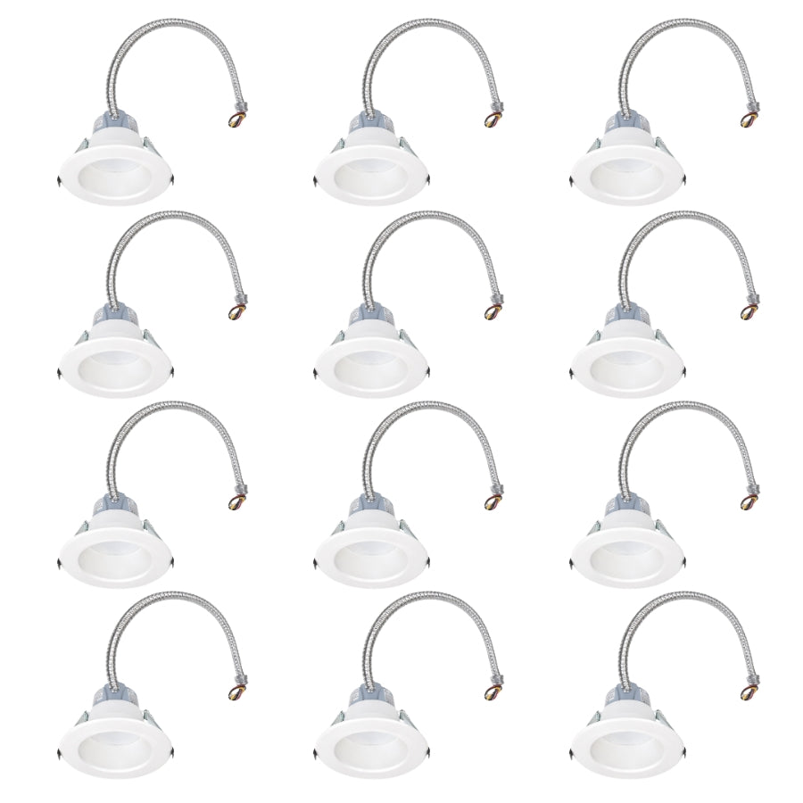 12 Pack 4 Inch Commercial LED Downlight 5.5W 8W 12W Selectable 0-10V Dimmable at SwitchToLED