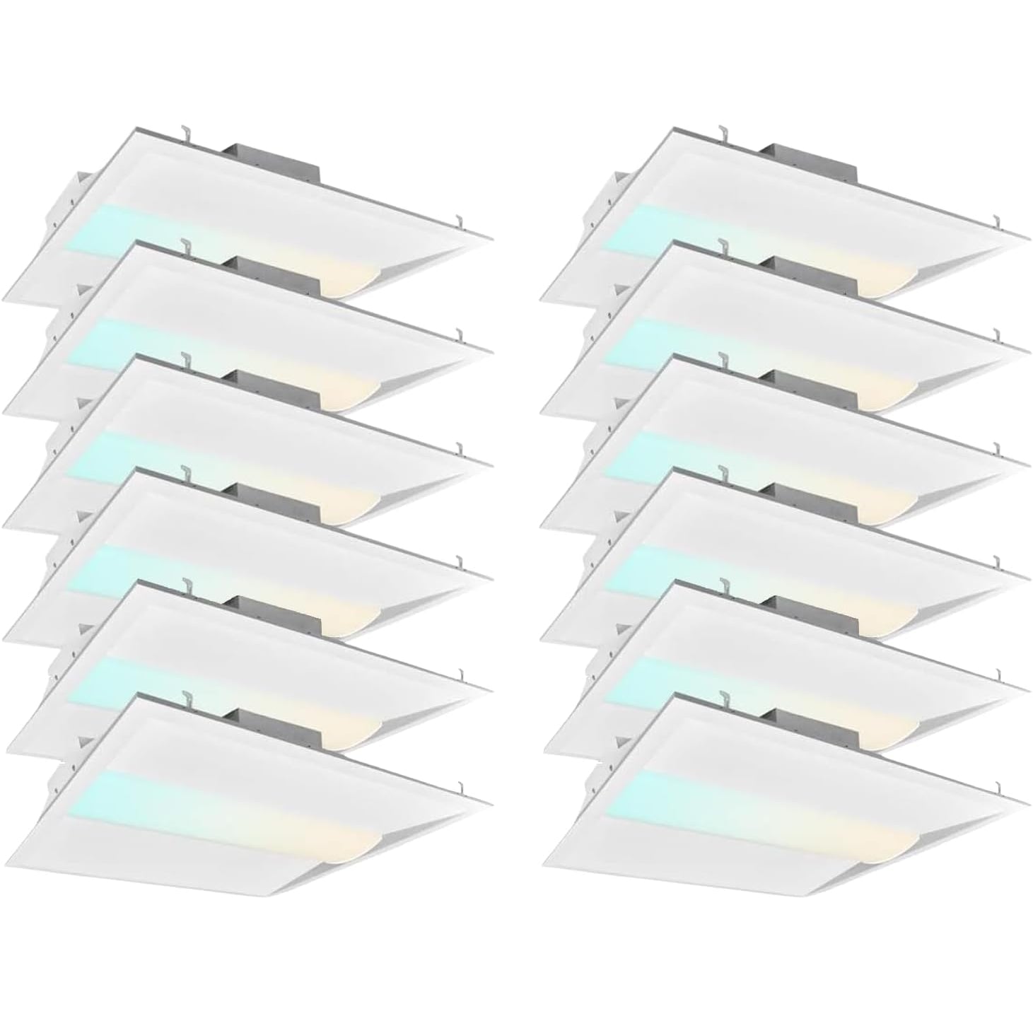 2x2 FT Center Basket LED Troffer Panel Light, 20/25/30/35/40W, 5 Color Options 3000K |3500K| 4000K | 5000K|6500K, Dimmable Drop Ceiling Lights, 2600/3250/3900/4550/5200Lumens, Damp Rated, 100-277V, DLC Premium