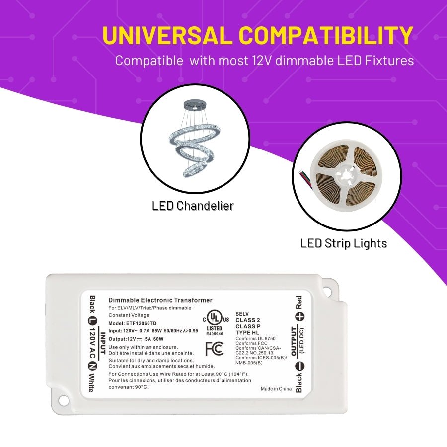 Dimmable LED Driver 12V 60W – SwitchtoLED