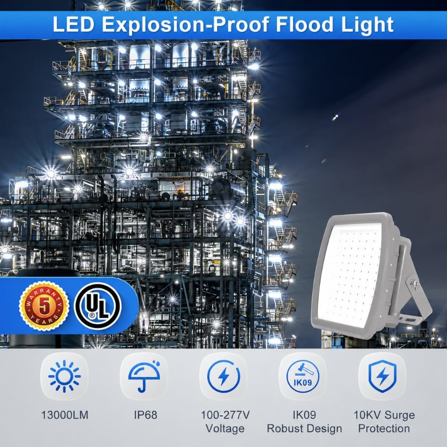 100W LED Explosion Proof Light Class 1 Div 2 | 13,000 Lumens ...