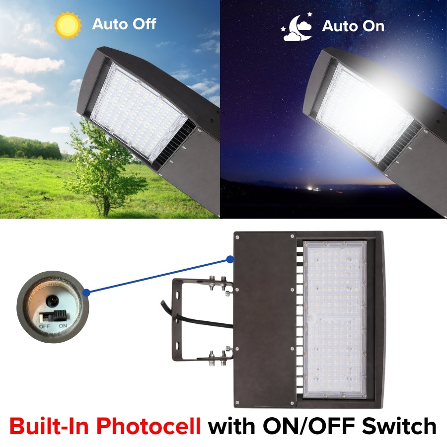 150W LED Area Light Built In Photocell with On Off Switch