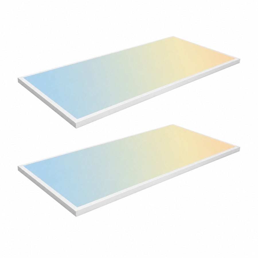 2x4 LED Flat Panel Light Surface Mount, 72W Commercial LED Ceiling Panel, 9000 Lumens, 5CCT 3000K/3500K/4000K/5000K/6500K Selectable, 0-10V Dimmable, 120V Surface Mount Fixture for Offices, Schools, Hospitals, Retail Stores, ETL Listed
