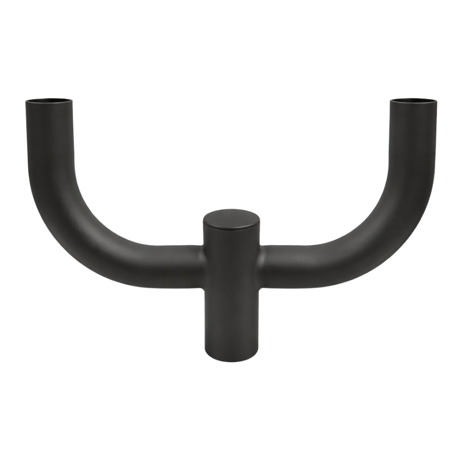2-Head Bullhorn Light Pole Adapter, 180° Double Tenon Adapter for LED Area Lights & Parking Lot Lights, Heavy Duty Steel, Fits Square/Round Poles, Outdoor Commercial Lighting Mount, Black