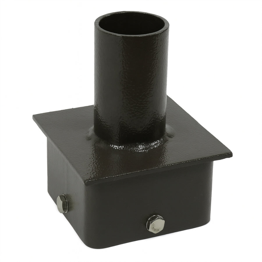 Tenon Adapter for 6" Square Pole, Fits 2-3/8" Slip Fitter Lights, Heavy-Duty Steel Mounting Bracket for Shoebox and Flood Lights, Dark Bronze Finish