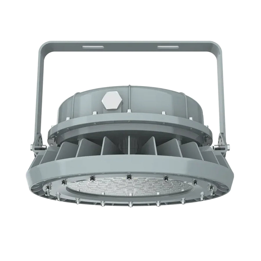 150W LED Explosion Proof Round Light – 400W-600W Metal Halide Equivalent, 20,250 Lumens, 5000K Daylight, 0-10V Dimmable, 100-277V, Class I Division 2 (C1D2), IP66 Industrial High Bay for Hazardous Locations