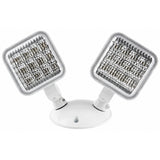 Double Head LED Emergency Remote Head, Adjustable Emergency Light Heads, Thermoplastic Housing, Wall or Ceiling Mount, Compatible with Remote-Capable Emergency Lighting Units, White