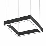 2x2 Square Pattern LED Linear Direct/Indirect Pendant Fixture, 120W, 12,600 Lumens, 120-277V, 4CCT Selectable 3000K-5000K, 0-10V Dimmable, Suspended & Ceiling Mount, Black Finish