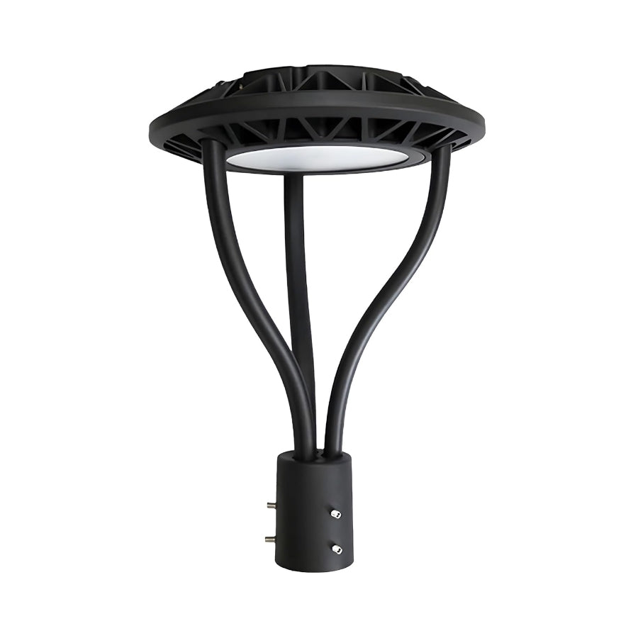 LED Post Top Light - 75W/100W/150W Selectable, 3000K/4000K/5000K CCT, AC100-277V, Black T5 3" Mount, Frosted Glass Cover, Outdoor Waterproof Fixture, Compatible with Photocell, 5-Year Warranty for Street, Yard, Garden