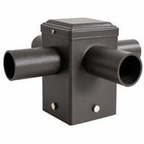 Quadruple 90° Tenon Adapter for 4” Square Pole, 4 Arm Horizontal Bullhorn Mount, 2-3/8” OD Slip Fitter Bracket for LED Area Lights, Shoebox Parking Lot Lights & Street Lights, Heavy Duty Steel