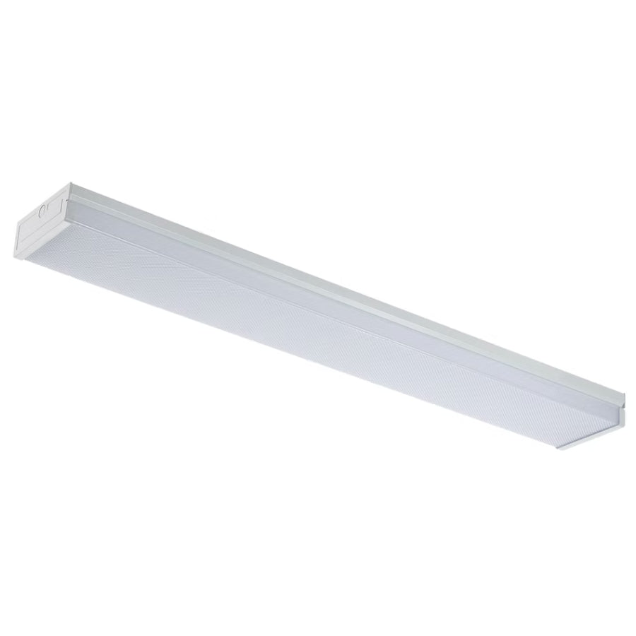 4FT LED Wraparound Light – 40W, 3CCT Adjustable 3000K/4000K/5000K, 5200 Lumens, 0-10V Dimmable, 120-277V, Up to 128W Fluorescent Equivalent, UL/DLC Damp Location Rated, Motion Sensor & Emergency Backup Ready, 5-Year Warranty