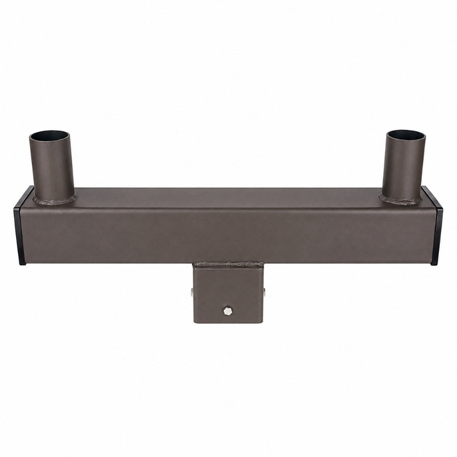 Light Fixture Mounting Bracket - Slip Fitter Tenon Adapter for 2 Lights 3/8 Inch, Street & Parking Lot Area Lights Bullhorn Mount