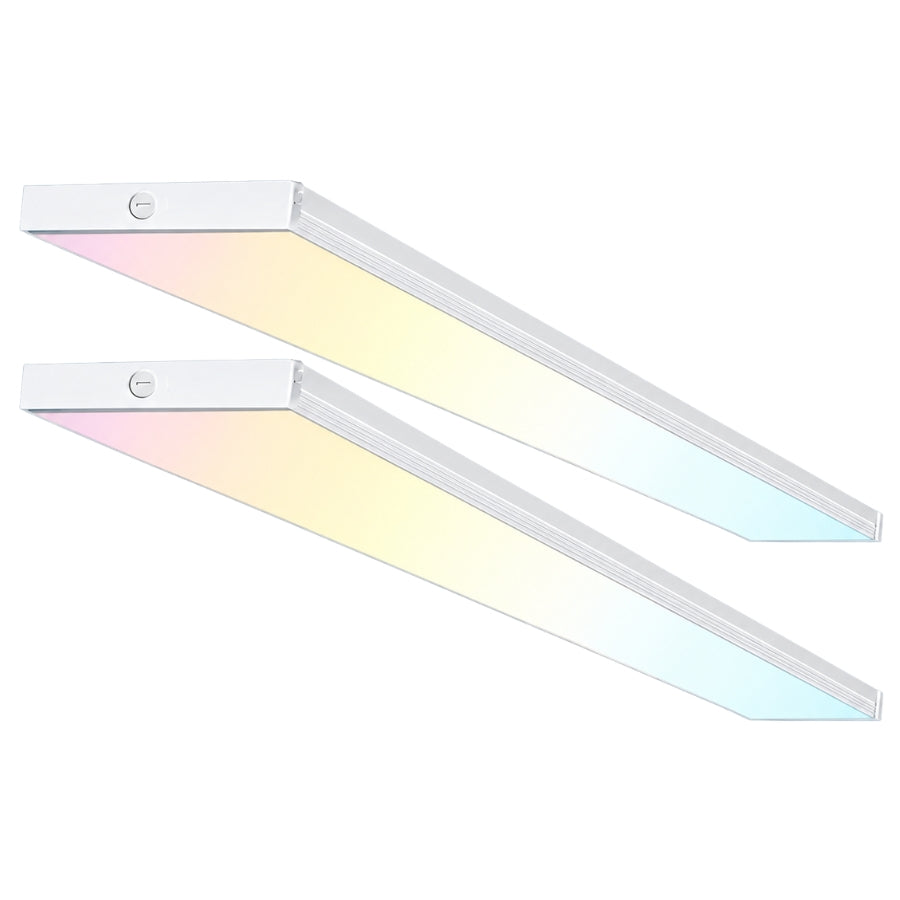 4FT LED Wraparound Light, 20W/35W/50W/65W/75W Selectable, 5CCT Adjustable 3000K-6500K, 130 LM/W, 2600-9750 Lumens, 100-277V, Surface Mount or Hanging, Linkable Commercial LED Fixture