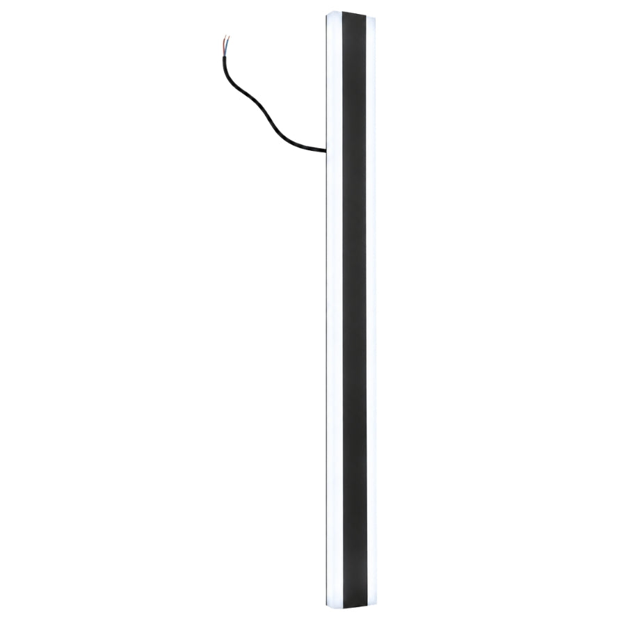 4ft Slim Linear LED Wall Light, Modern Black Wall Sconce, 3CCT Selectable 3000K/4000K/5000K, Warm Neutral Cool White, Contemporary Vertical Indoor Wall Lighting for Living Room, Bedroom, Hallway, Hotel and Commercial Interiors