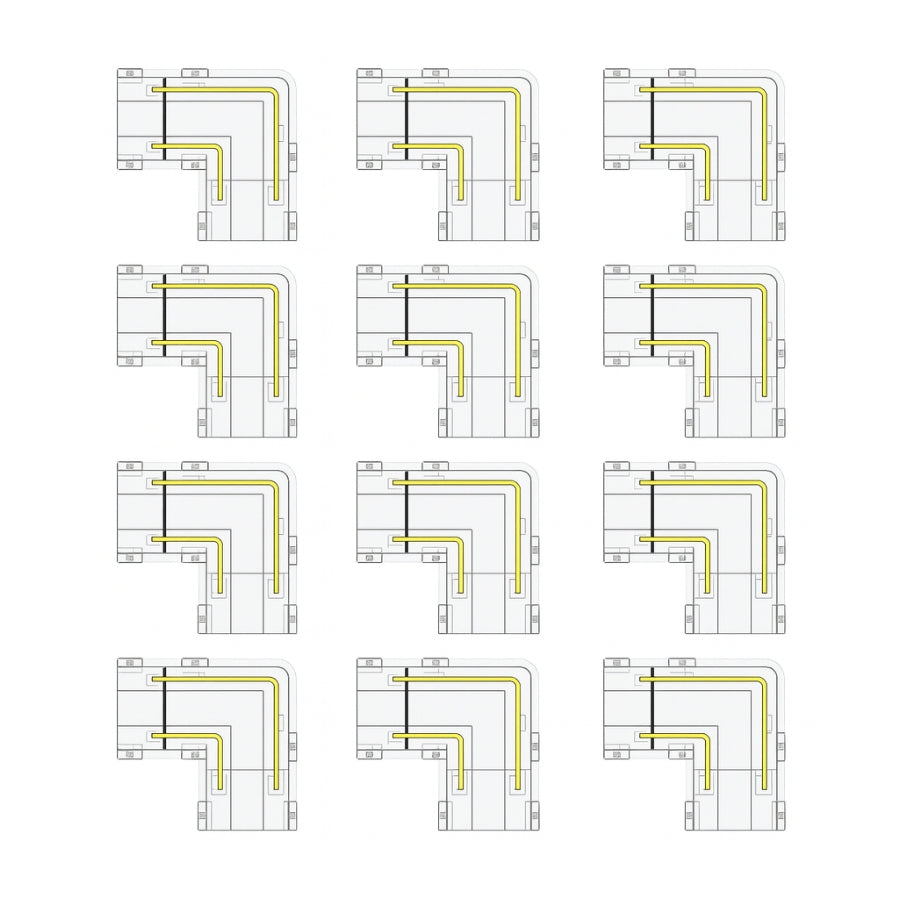 8mm COB Connector 8pcs L-Shaped/Corner Connector,Unwired Clips Solderless Adapter Terminal Extension Connection,2pcs Transparent Gapless Connectors for 2-Pin COB LED Strip Lights,NOT for 10mm