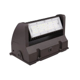 Black outdoor flood light on a white background
