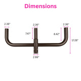 Outdoor Lighting Fixtures - 180 Degree Bullhorn with 3 Tenons, Round Base Tenon Adapter for 3 Lights, Top Mount Bracket for 2 3/8" Slip Fitter, Parking Lot & Street Light Mounting