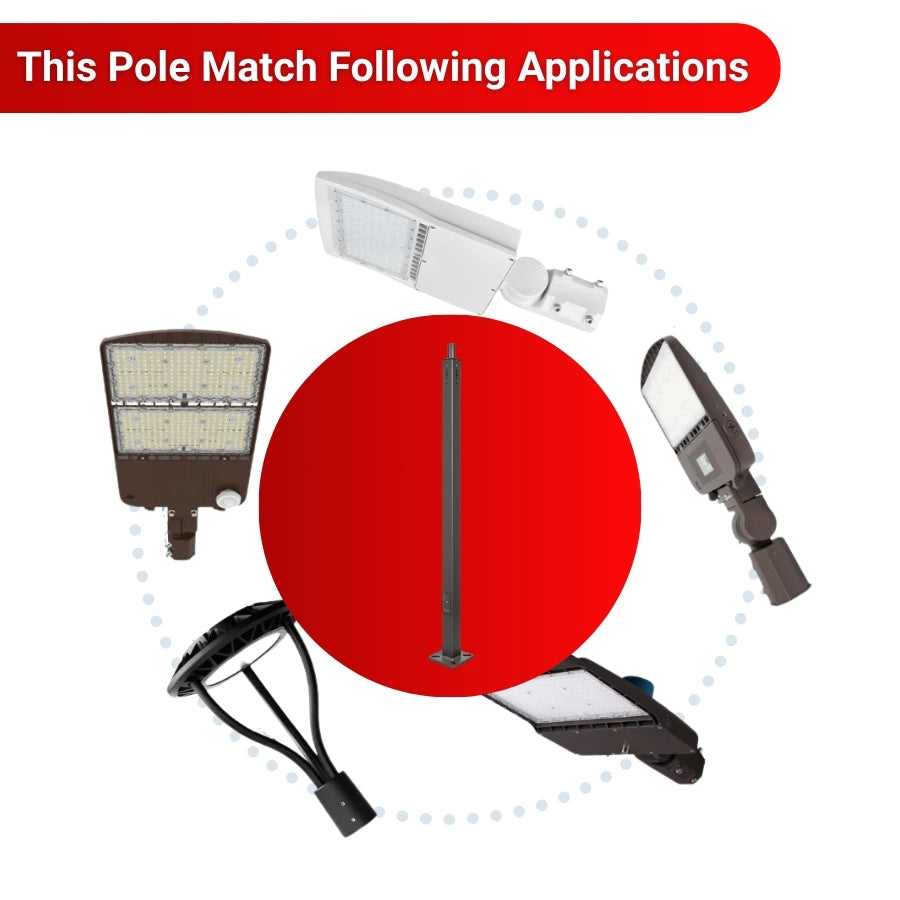 20 ft Steel Light Pole application for shoebox led are lights