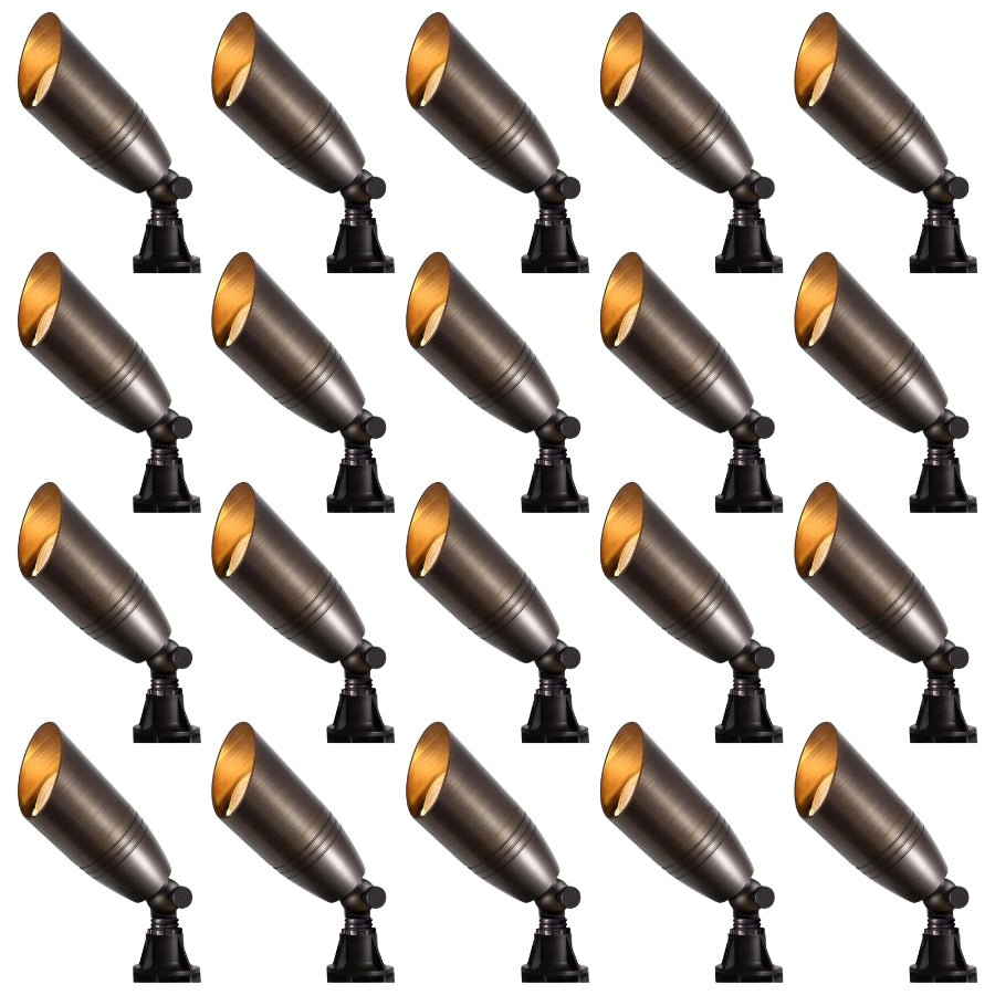 20 pack of Gardencoin Spotlights for Outdoor Lighting at white background 