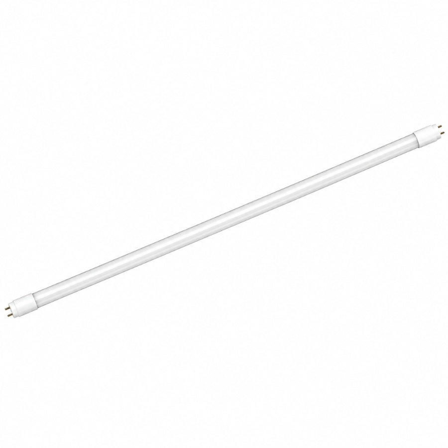 A long white fluorescent tube light with two-pin connectors on both ends, shown diagonally on a plain white background.