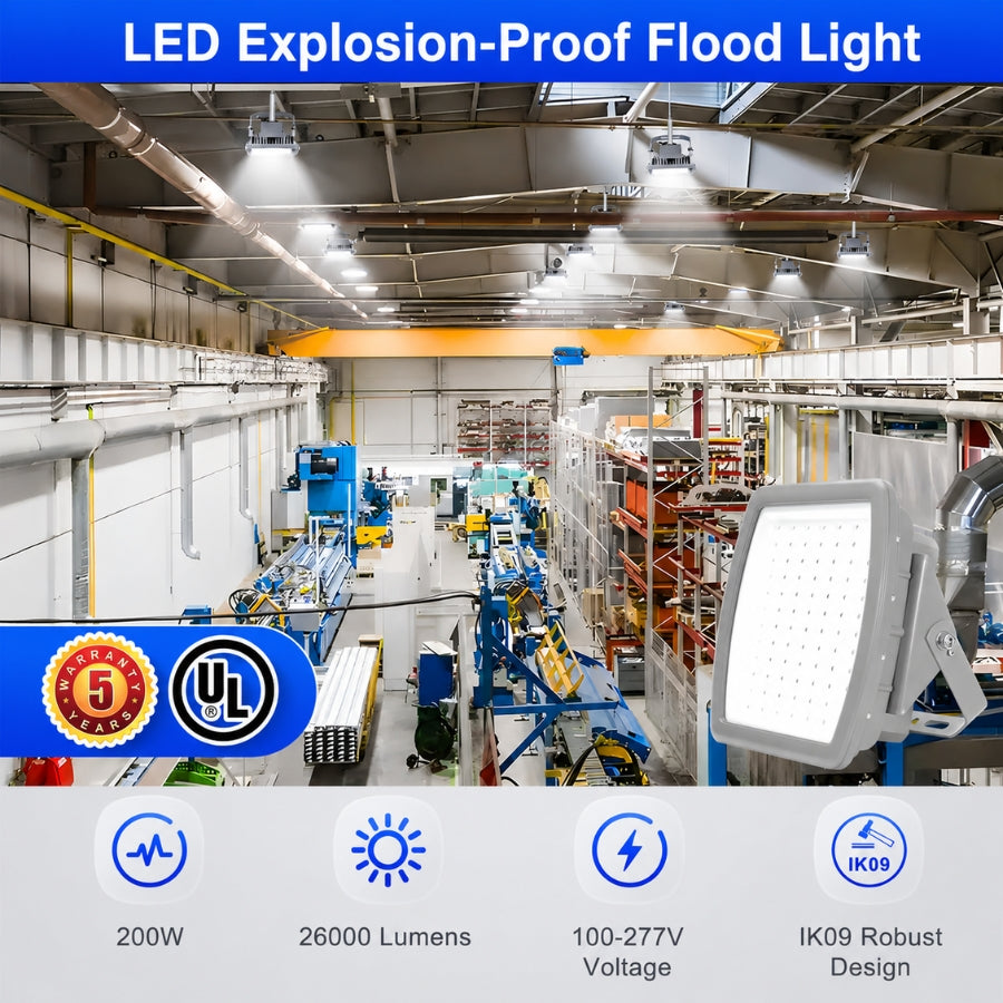 200W LED Explosion Proof Light Class 1 Div 2 | 26,000 Lumens ...