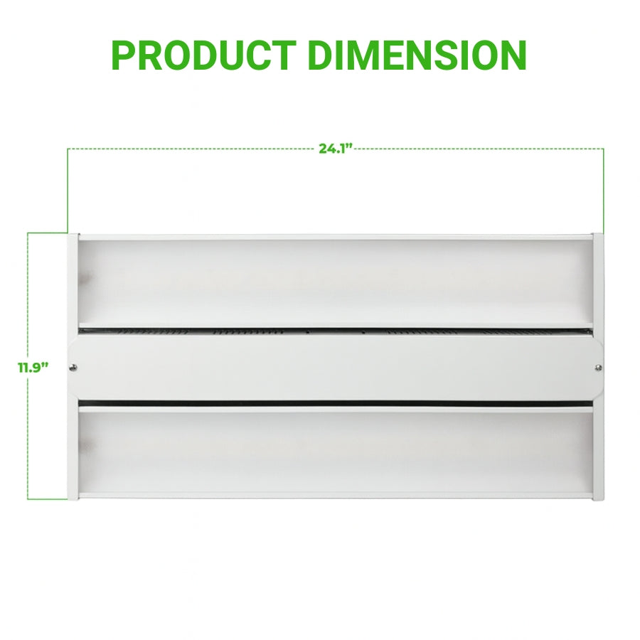 White rectangular product with dimensions labeled on a white background