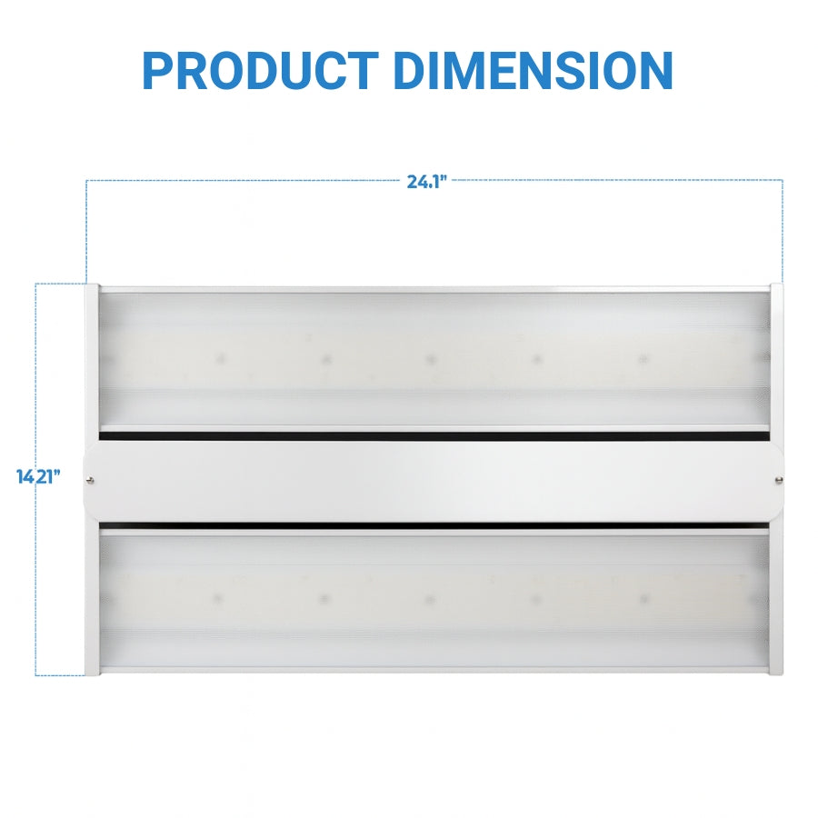 277v led linear high bay light​
dimensions displayed on a white background
