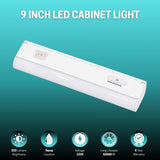 9 Inch Commercial LED Under Cabinet Light Hardwired, 320 Lumens, 3CCT Selectable 3000K/4000K/5000K, High CRI, Dimmable, Linkable Low Profile Light Bar with ON/Off Switch for Offices, Retail Displays & Workstations