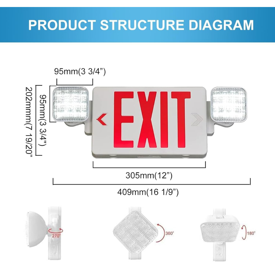 Double Sided LED Emergency EXIT Sign With Battery Backup Dual double-sided-led-emergency-exit-sign-with-battery-backup-dual