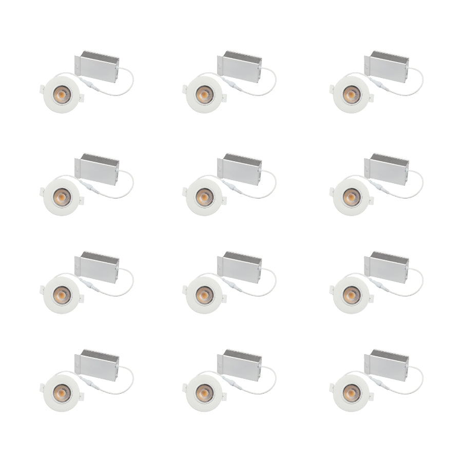 LED Recessed Ceiling Lights, 3 Inch Dimmable 5CCT Ultra-Thin with Junction Box, 8W Canless Slim Panel Downlight, 2700K/3000K/3500K/4000K/5000K, IC Rated, ETL