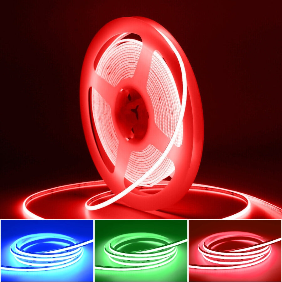 16FT (5M) COB RGB LED Strip Light – 12V – 840 LEDs/m – Indoor Use – Color Changing