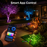 RGB + Tunable White MR16 Smart Bulb Brass LED-Ready Landscape Spot Light – 8W LED, 80W Metal Halide Equivalent, 12V Low Voltage Outdoor Spotlight, WiFi & Bluetooth APP Control, IP65 Waterproof Garden & Tree Uplight, 980 Lumens
