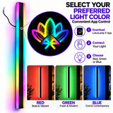 8FT RGB Slim Linear LED Wall Light, Smart Color-Changing Wall Sconce with LotusLamp X App Control, Midnight Black Finish, Multicolor Ambient Lighting for Gaming Rooms, Bedrooms, Living Rooms, Restaurants and Modern Interiors