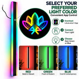 2ft RGB Slim Linear LED Wall Light, Smart Color-Changing Black Wall Sconce with LotusLamp X App Control, Red Green Blue Ambient Lighting, Modern Vertical LED Wall Lamp for Gaming Room, Bedroom, Restaurant and Living Room