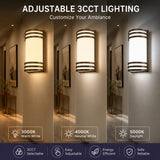 12W LED Wall Sconce Light, 700 Lumens, 3CCT Selectable 3000K/4000K/5000K, Dimmable Indoor Wall Mount Fixture, AC 120V Hardwired Modern LED Wall Lamp, 50W Metal Halide Equivalent, CRI90, Energy Saving