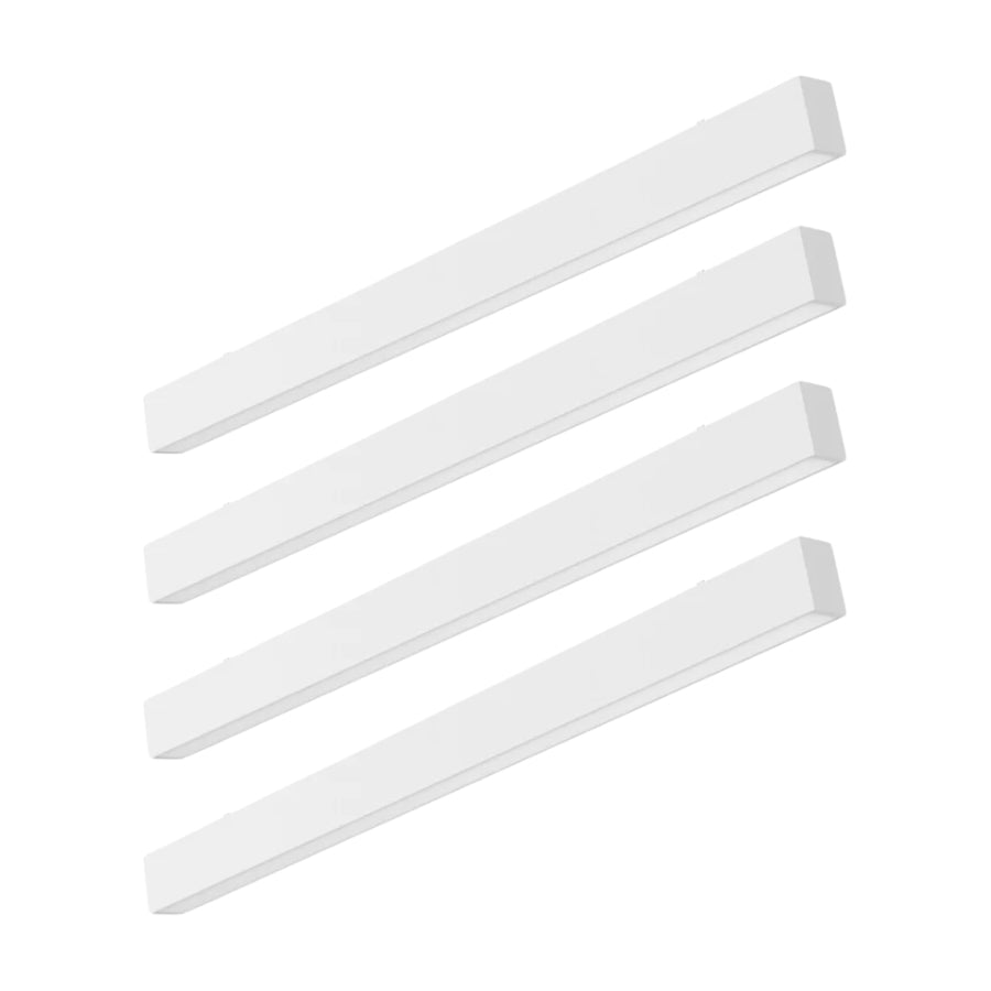 8FT Suspended Linear LED Light Fixture - 9600 Lumens, 80W, CCT Selectable, 120-277V, Dimmable, White Body