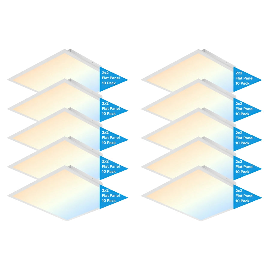 2x2 LED flat panel light 10 pack contractor bulk lighting