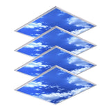 Four 2x2 40W dimmable LED sky ceiling panels, 6500K 5000lm, ETL listed, flat panel office drop ceiling lights at switchtoled.com