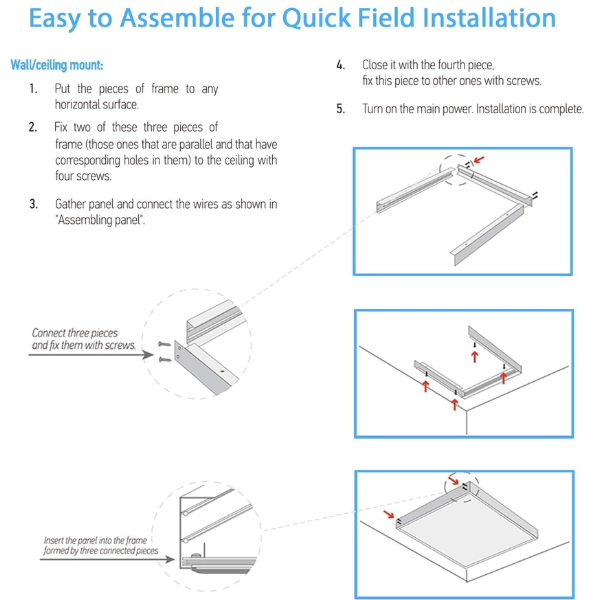  2x2 LED light panel easy installation at switchtoled.com