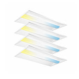 2x4 LED Troffer Lights 4 Pack – Architecturally Designed 3D Light Panels, 30W-72W Selectable, CCT Adjustable Commercial Ceiling Lights