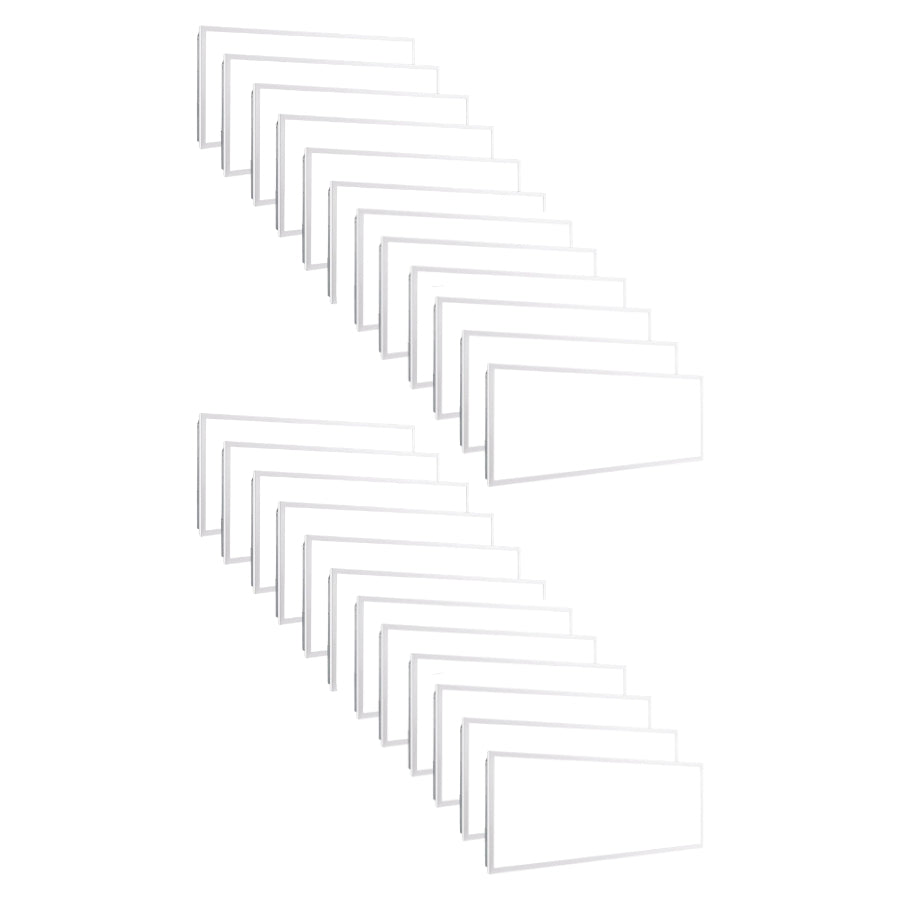 2x4 FT LED flat panel lights 24-pack, 78W 9750 lumens 6500K daylight, dimmable 0–10V recessed drop ceiling lay-in fixtures for commercial offices, shops, and warehouses, 120–277V ETL certified