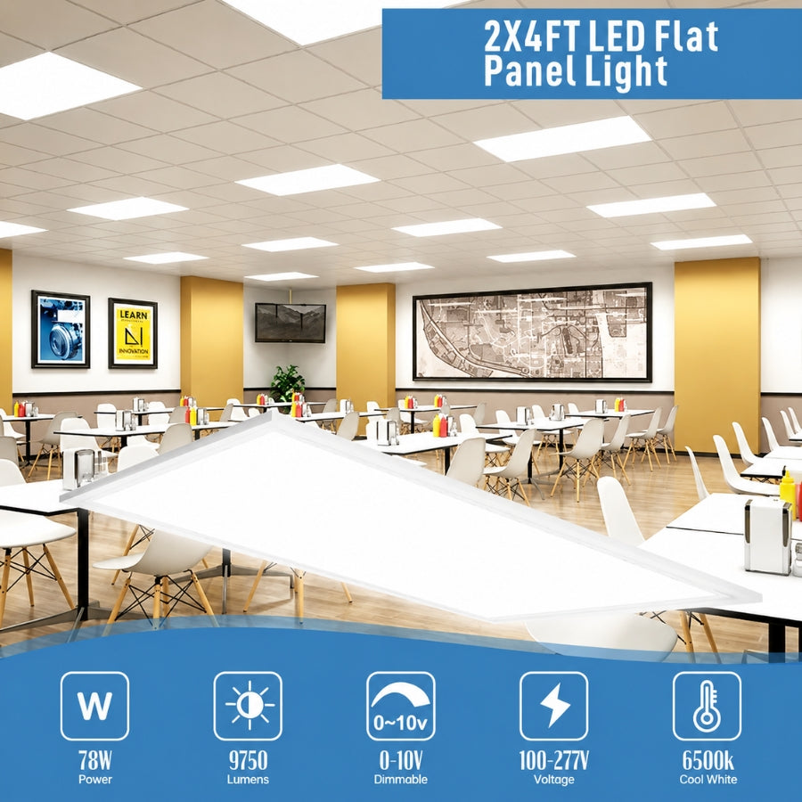 2x4 LED Flat Panel Light Major Specifications at switchtoled.com