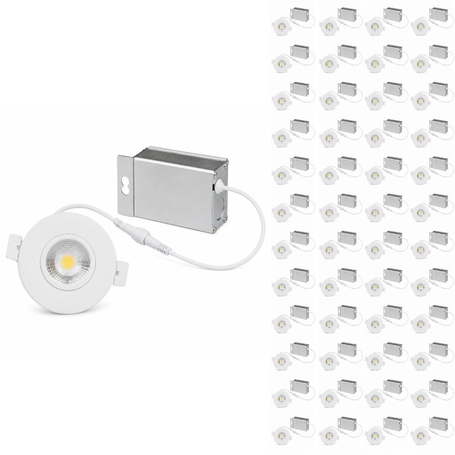 Forty eight-pack of energy-efficient 3-inch canless LED recessed ceiling lights ideal for large residential and commercial projects.