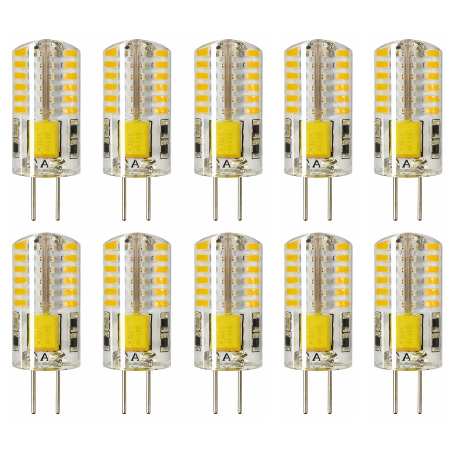 G4 LED Bulbs, JC Bi-Pin Base T3, 3W AC/DC 12V, 20W–30W Halogen Replacement, 220–260 Lumens, Warm White 3000K, Non-Dimmable, Landscape, RV & Under Cabinet Lighting