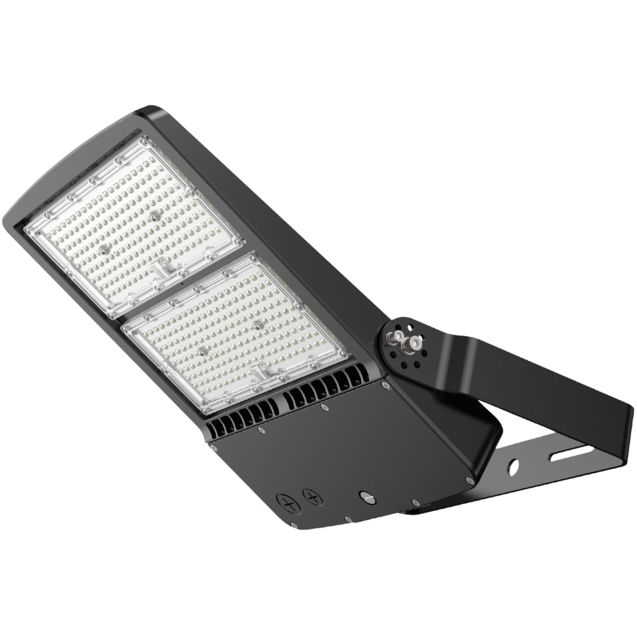300W LED area flood light with adjustable yoke mount, 40,500 lumens output, 5000K cool white