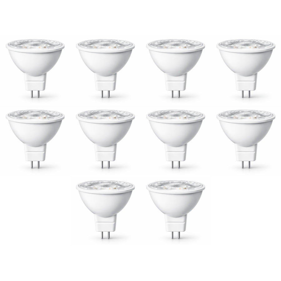 LED MR16 Bulb, 5W (35W Halogen Equivalent), 300 Lumens, 3000K Warm White, 40° Flood Beam, Dimmable, 12V Low Voltage, GU5.3 Base, UL Damp Rated, Accent & Task Lighting