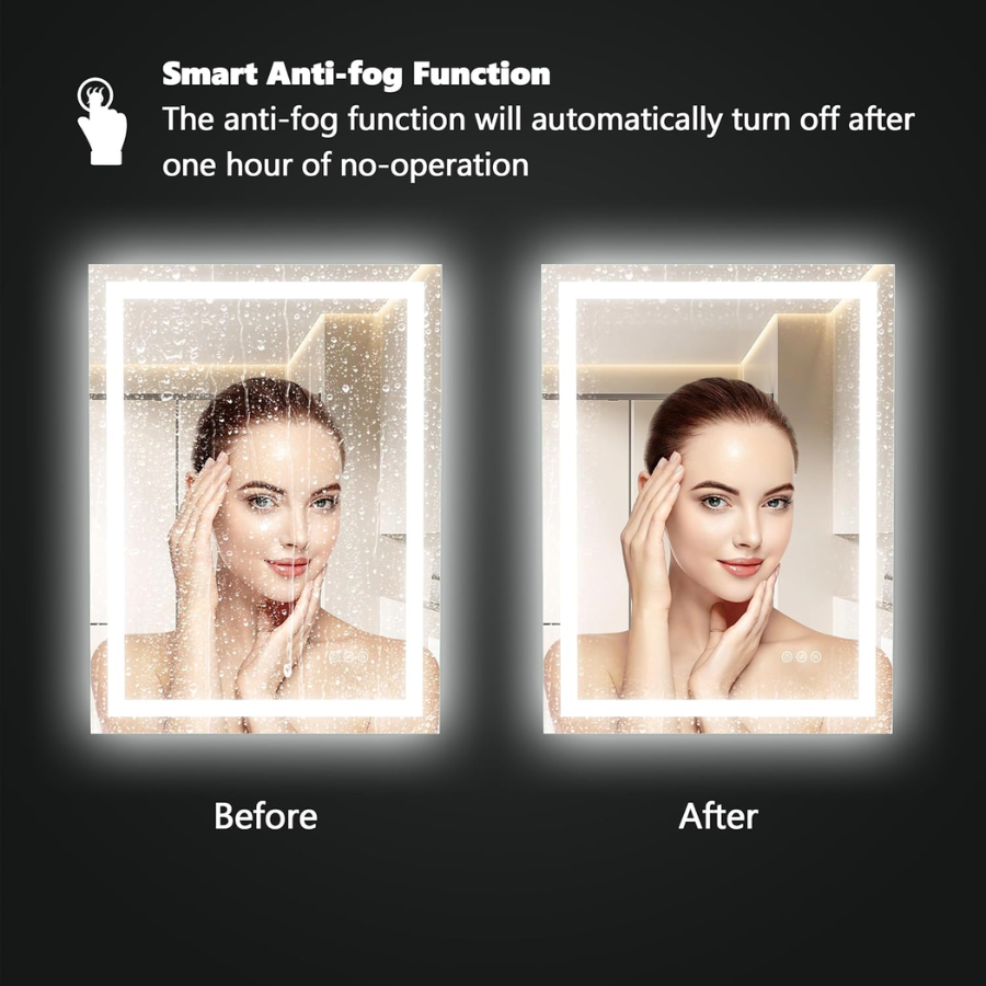 36x36 Inch LED Bathroom Mirror anti fog at switchtoled.com