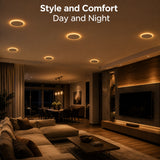6 Inch Slim LED Recessed Downlight with Night Light, 12W, 900 Lumens, 5 CCT Selectable 2700K/3000K/3500K/4000K/5000K, 2000K Night Light, Canless, Dimmable, CRI 90, ETL Listed, IC Rated, Wet Rated, White, 120V