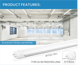 4FT T8 LED Tube Light, Type A+B, 12W/15W/18W/22W, 3000K |3500K| 4000K | 5000K | 6500K, Single and Double End Powered, Plug and Play or Ballast Bypass, 2860 Lumens, F32T8, 120-277V, Frosted Cover, Pack optional with better price.