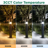 24W Dome Top LED Bollard Light – Selectable 14W/19W/24W, 3CCT Adjustable 3000K–5700K, 3600LM Output, 120° Beam Angle, IP65 Waterproof Aluminum Housing, UL ETL DLC Certified Outdoor Garden & Landscape Path Lighting – 5-Year Warranty