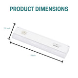 9 Inch Commercial LED Under Cabinet Light Hardwired, 320 Lumens, 3CCT Selectable 3000K/4000K/5000K, High CRI, Dimmable, Linkable Low Profile Light Bar with ON/Off Switch for Offices, Retail Displays & Workstations